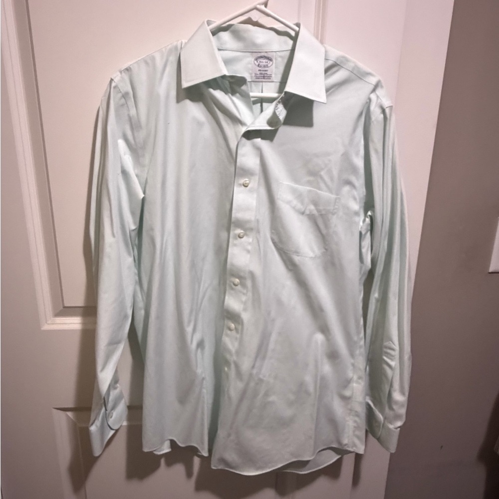 Brooks Brothers - Men's Light Mint Dress Shirt - Classic Button-Down